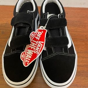 Black & white Vans - size 13.5 youth